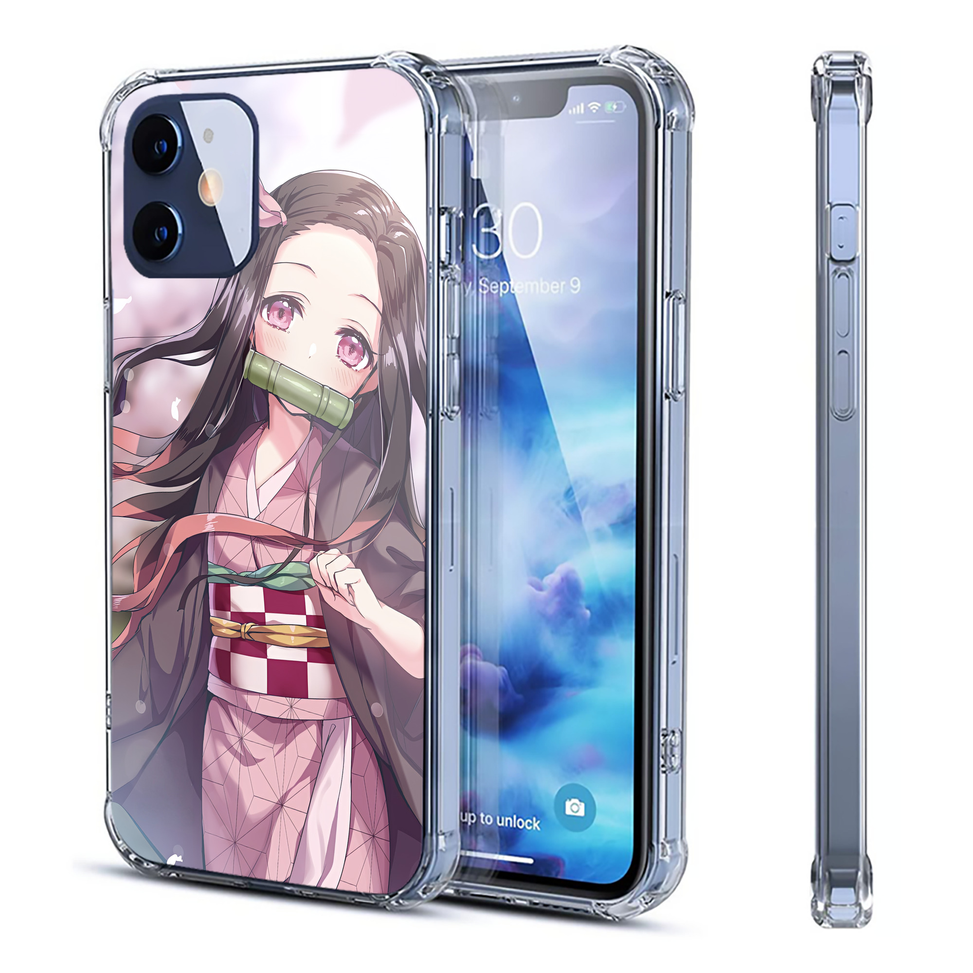 （画像用） 鬼滅の刃（きめつのやいば）竈門 禰󠄀豆子／かまど ねずこ Kamado Nezuko 【iPhone 12シリーズ対応】透明スマホケース（クリアソフトケース）